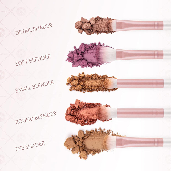 Make-up Pinselset Luvia, Prime Vegan Pro - Candy &amp; Augenpinsel-Set Luvia, Essential Eye Brush Set, 5