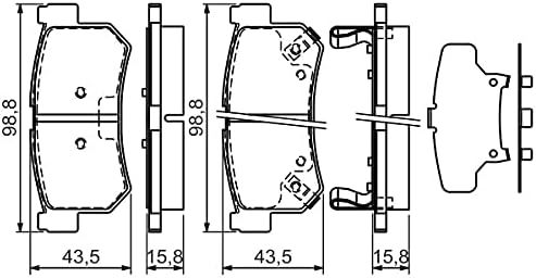 Bosch BP1172 Bremsbeläge - Hinterachse - ECE-R90 Zertifizierung - vier Bremsbeläge pro Set