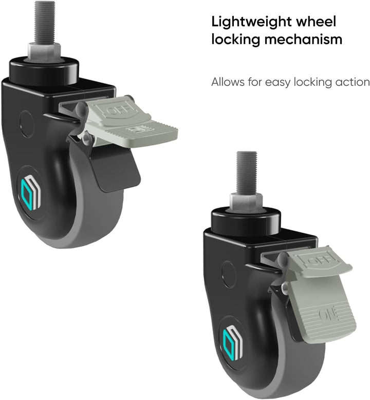 ONKRON Designer TV Ständer Räder ⌀75 mm für Mobile TV Ständer TS1551, TS1552, TS1881, TS2771 mit ela