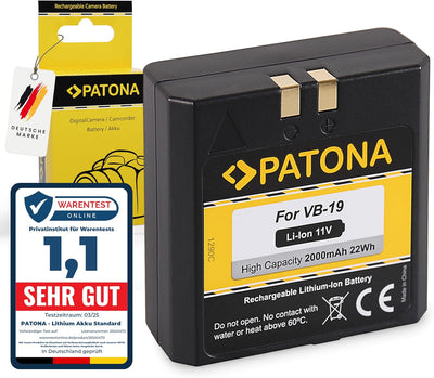 PATONA Akku VB19 2000mAh Kompatibel mit Godox VB18, V850II, V860II Flash Speedlite