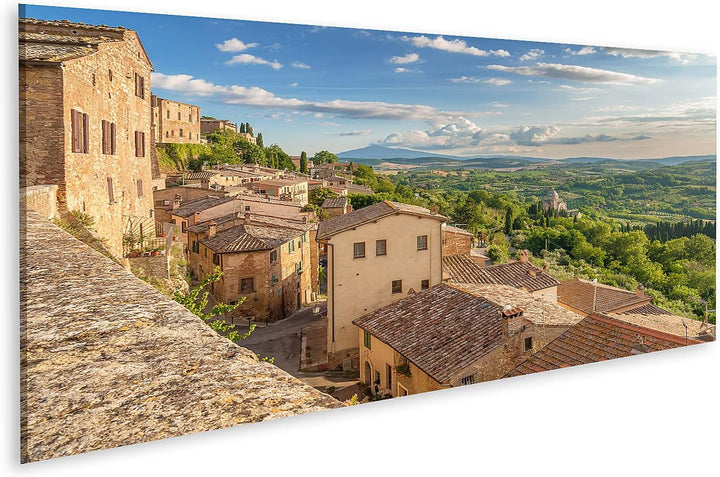 islandburner Bild auf Leinwand Landschaft Der Toskana Von Den Wänden Von Montepulciano Italien Bilde