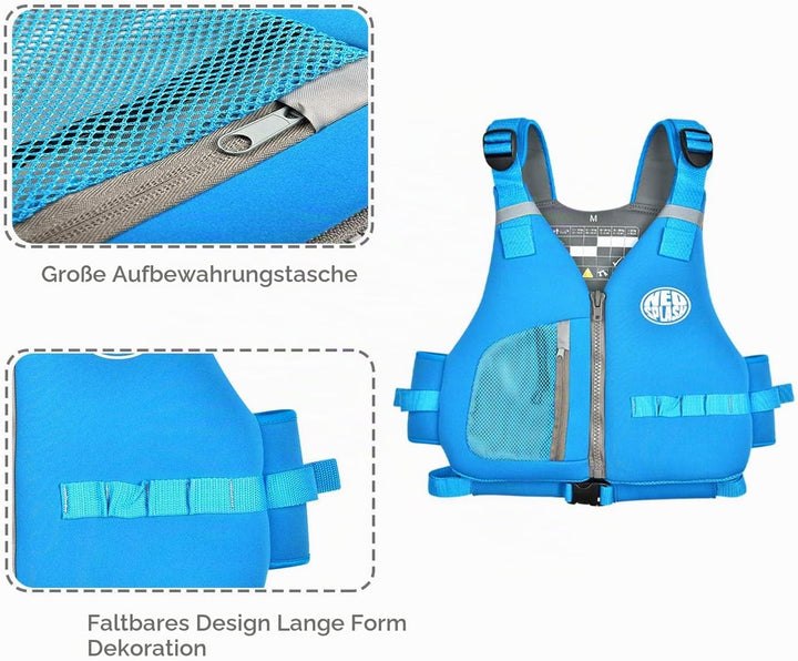 Schwimmlernweste Erwachsene, Schwimmhilfe, Festtoffweste ideal für den Wassersport, Kajak, Bootfahre