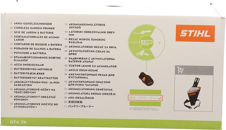 Stihl Akku-Gehölzschneider GTA 26 Set mit Akku AS 2 und Ladegerät AL 1