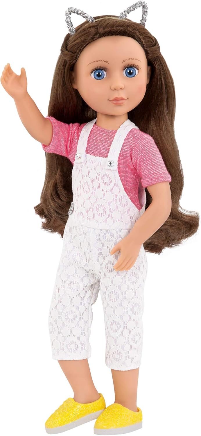 Glitter Girls - Glitzern und Glamour! - Glitter Girls Puppenkleidung - Latzhose Outfit - Katzenohren