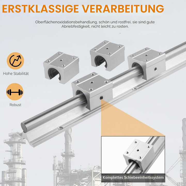 CNCYEAH 2 stücke Linearführung SBR20-1200mm Linearführungsschiene Linear Rail + 4 Stücke SBR20UU lag