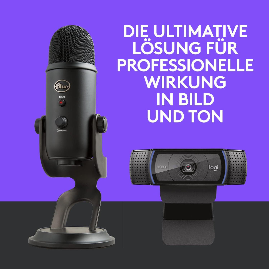 Blue Microphones Yeti und Logitech C920 HD Pro – Webcam-Mikrofon-Set für eine professionelle Präsent