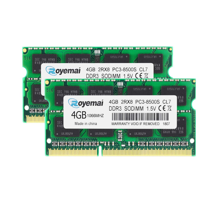 PC3-8500 8GB Kit (2x4GB) DDR3 1066MHz RAM 2Rx8 4GB 204pin SO-DIMM 1.5V CL7 Arbeitsspeicher Upgrade f