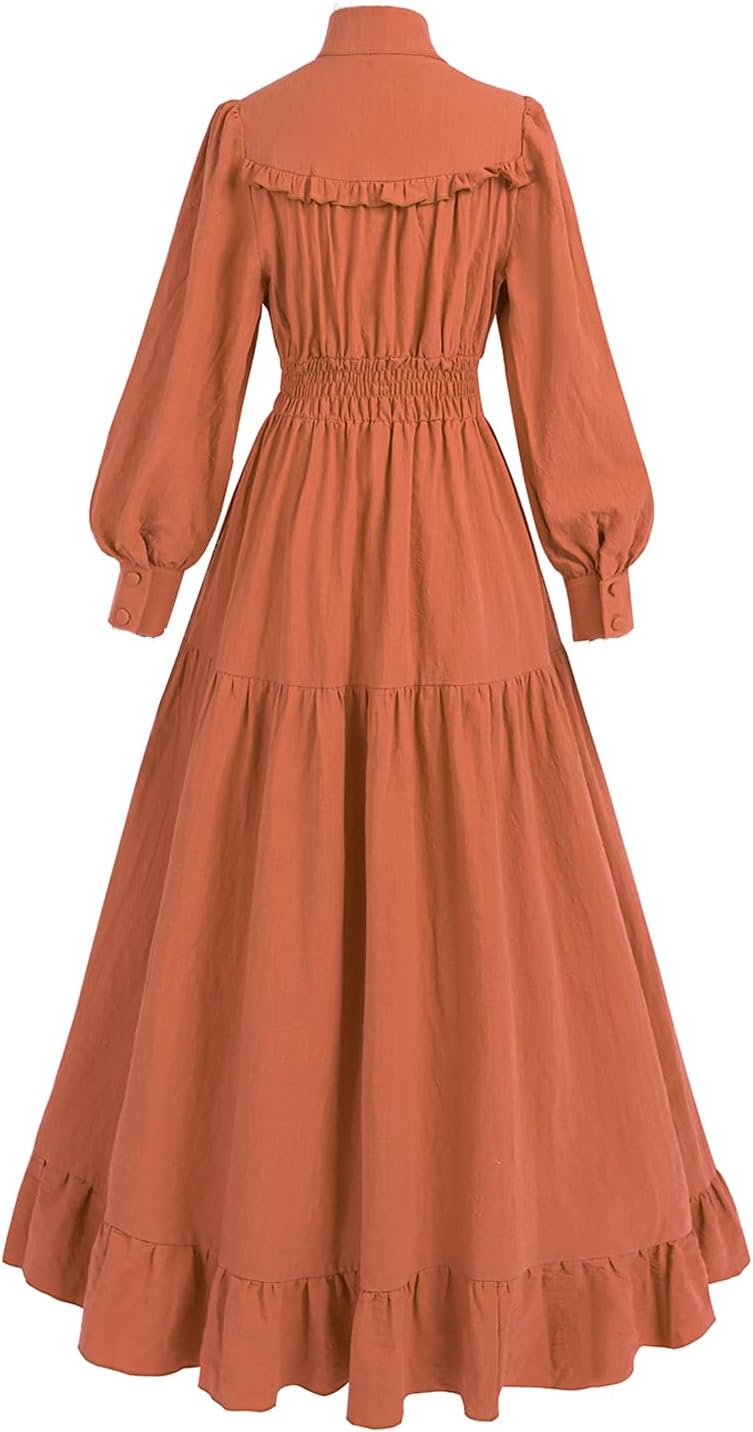 CR ROLECOS Viktorianisches Kleid Gothic Mittelalter Vintage Edwardianisches Kleid Damen Karneval Fre