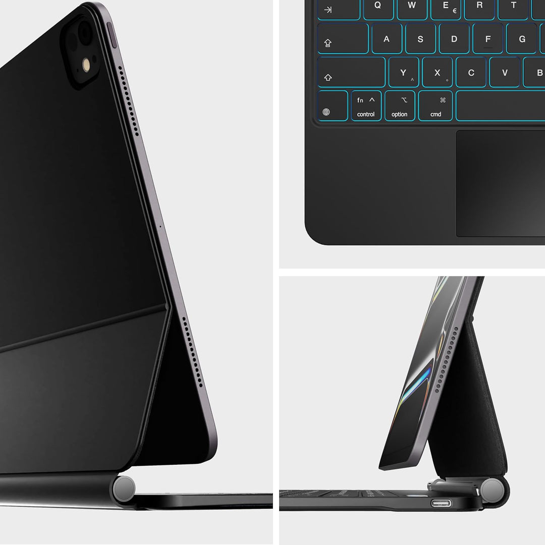 nimin Tastatur Hülle für iPad Pro 11 Zoll M5 2025 / M4 2024 mit Trackpad, Akkustatusanzeige, 7-farbi