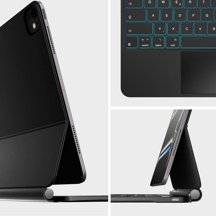 nimin Tastatur Hülle für iPad Pro 11 Zoll M5 2025 / M4 2024 mit Trackpad, Akkustatusanzeige, 7-farbi