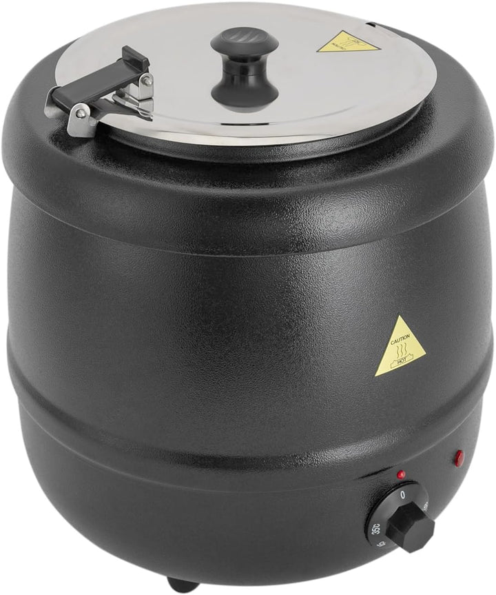 400W Elektrischer Suppentopf 10L Suppenwärmer mit herausnehmbarem Edelstahl-Innentopf, Temperaturreg