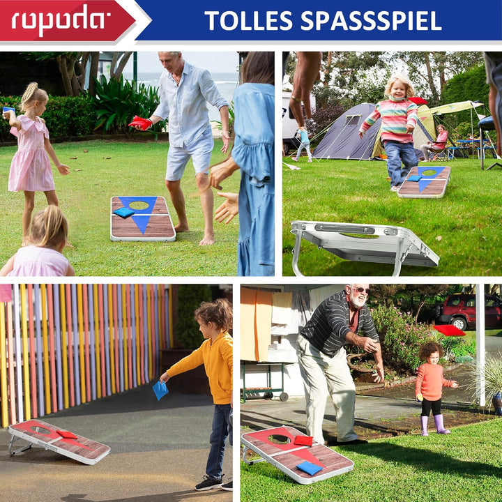 ROPODA Bean Bag Toss Spielset, tragbares Cornhole-Spielset mit 8 Wurfsäcken, leichtes Cornhole-Spiel