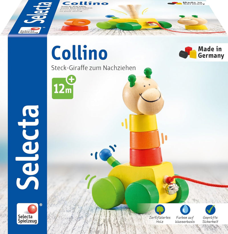 Selecta 62037" Collino Nachziehspielzeug und Stapelspielzeug, Bunt, 18 cm