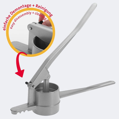 Westmark Spätzle-/Kartoffelpresse, Mit runder Lochung, Aluminiumdruckguss, Länge: 41 cm, Spätzlepres