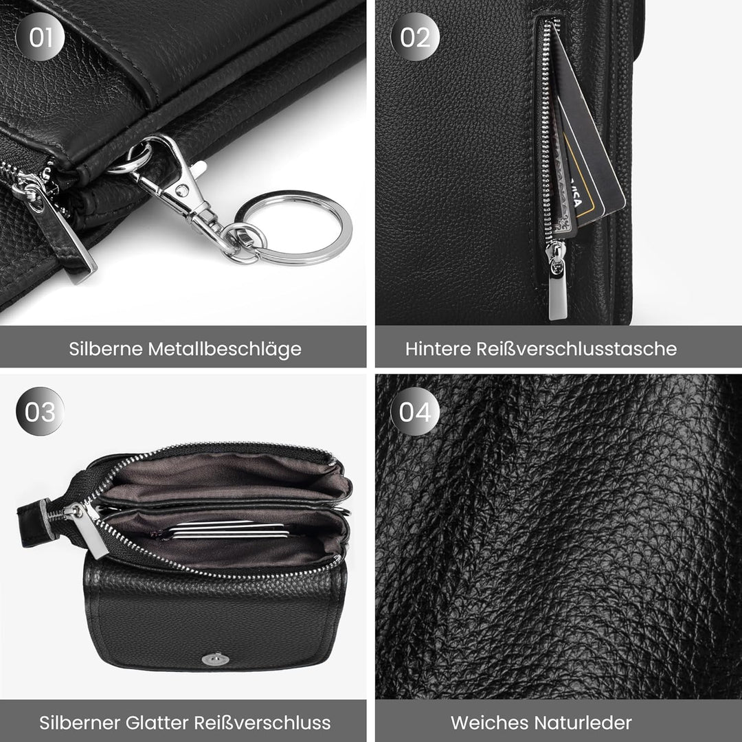 befen Echtleder Handytasche zum Unhängen Damen, Moderne Handytasche Kleine Umhängetasche Damen Genui