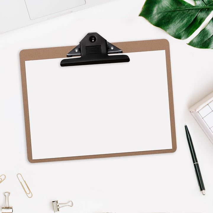 Europel Klemmbrett aus Holz, A3, Querformat, 12 Stück, FSC-zertifiziert, MDF, mit schwarzem Metallcl