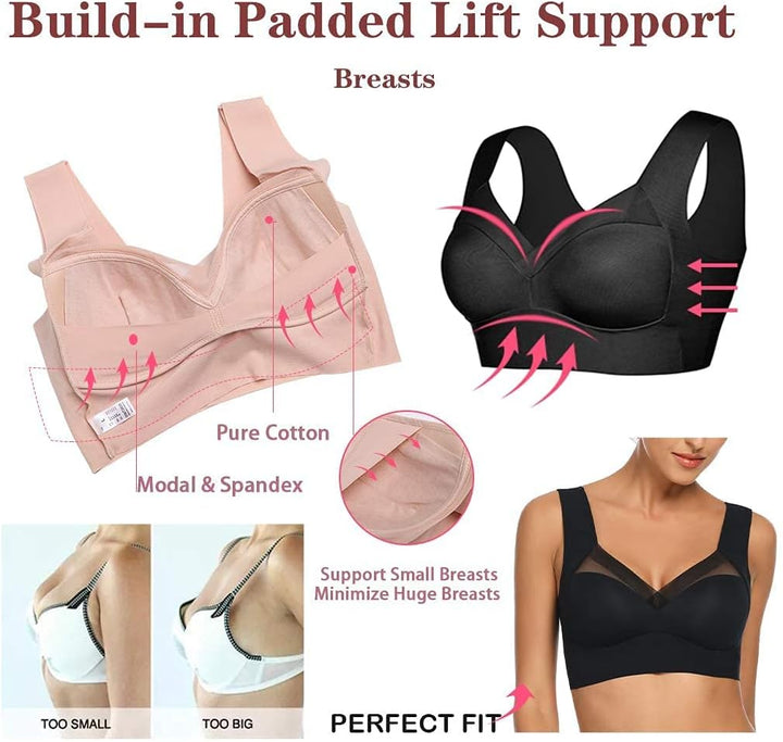 WOWENY BH Damen Ohne Bügel Schlaf Bustier Tops Spitze Bralette Bügelloser Klassischer T Shirt BH Sch