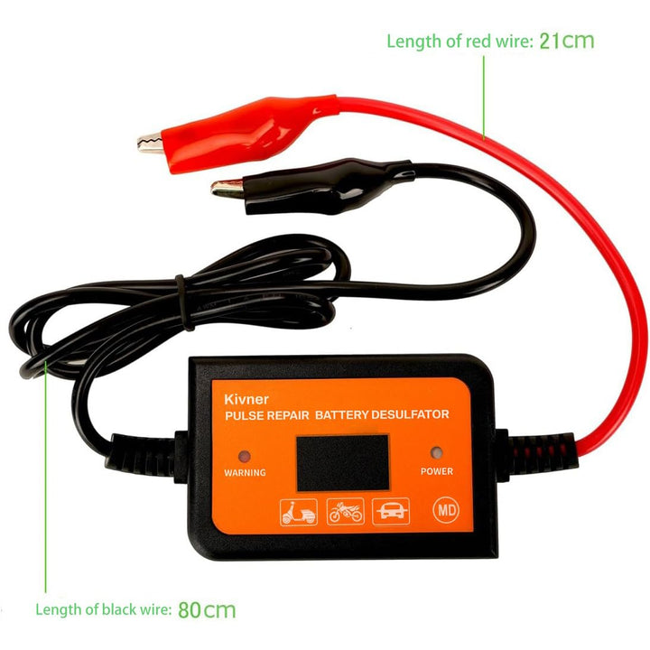 Batteriepulser 12V/24V/36V/48V Automatik - Bleiakku Regenerator & Desulfatierer für Auto, Motorrad,
