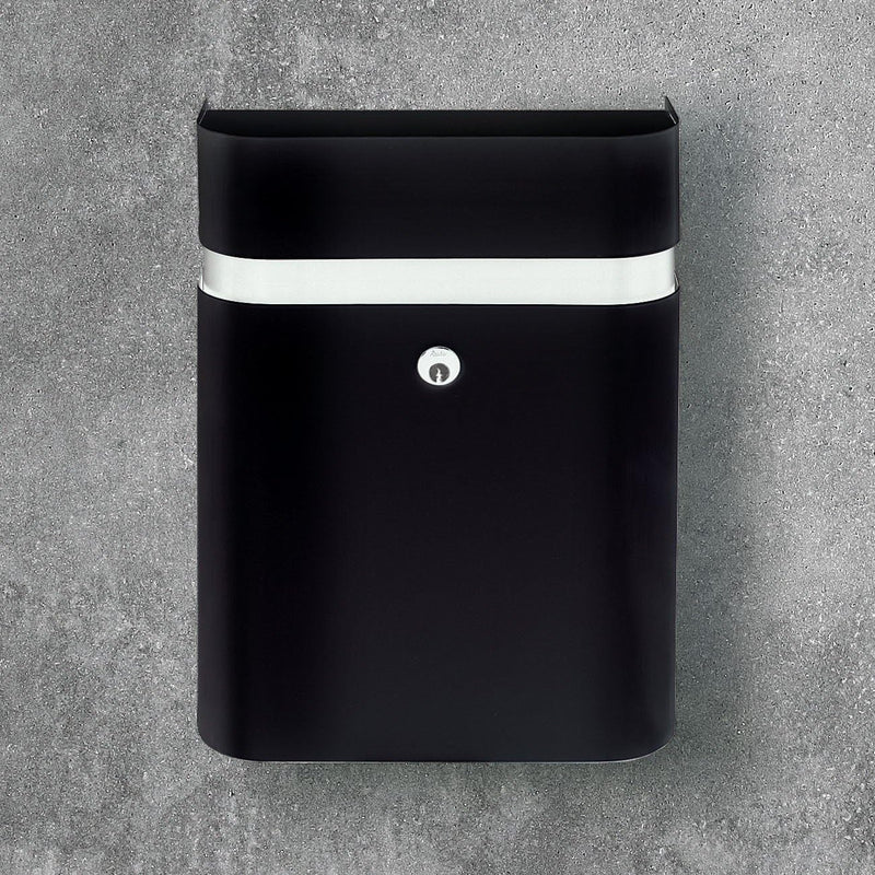 MEFA Briefkasten JUDO 640 (Farbe Tiefschwarz, Einwurfklappe oben, Entnahme vorne, Grösse: 490x350x15