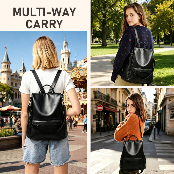 shepretty Damen Rucksack Anti Diebstahl Umhängetasche Multifunktions Schultaschen 099-6766schwarz M,