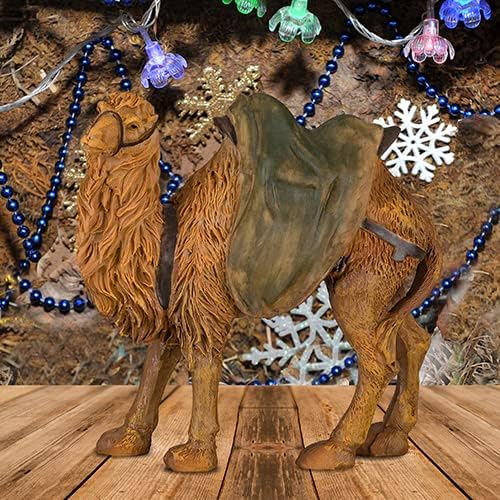 MaMeMi Krippenfigur Kamel [Höhe ca 9,5 cm, handbemalt, aus Polyserin/Kunstharz] Krippentier/Krippenf