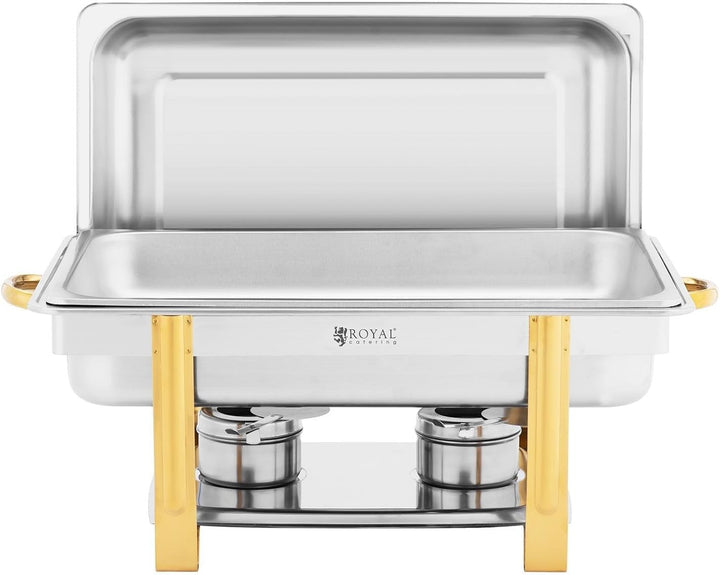 Royal Catering RCCD-RT16_9LG Chafing Dish GN 1/1 Goldakzente 9 L Warmhaltebehälter Rechaud Wärmebehä
