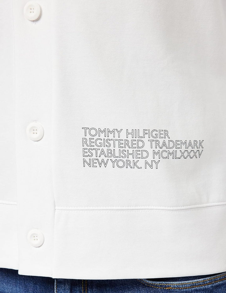 Tommy Hilfiger Herren Badged Graphic Cardigan Strickjacken M Weiss (White), M Weiß (White)