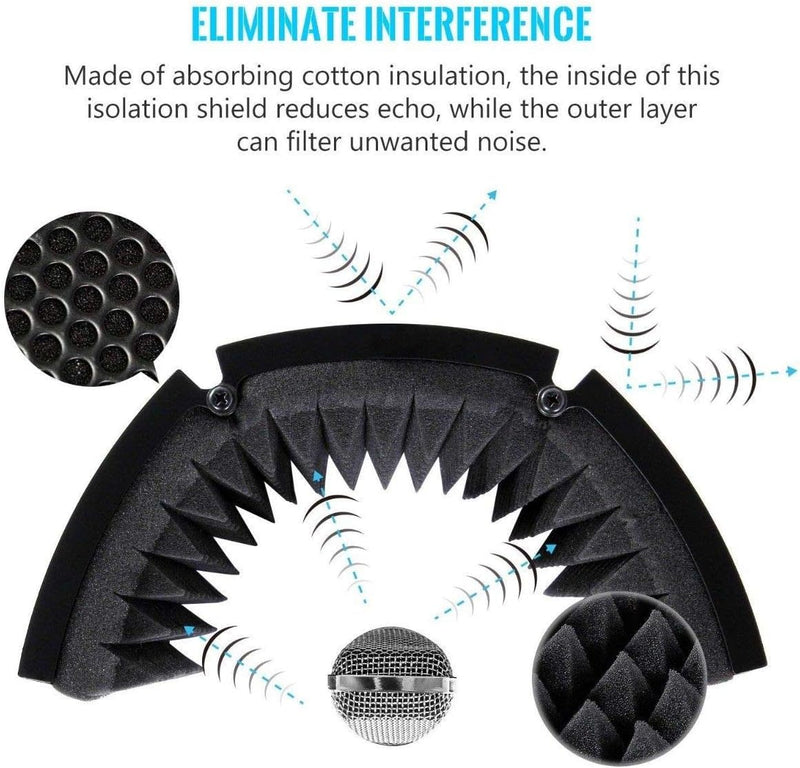 ALLOMN Mikrofon Isolierschaum, Faltbares Studio Mikrofon Schallabsorbierender Schaum, Faltbare Schal