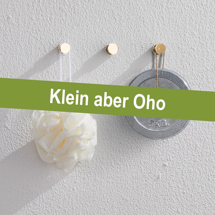 BVL Gold Handtuchhaken 5 Stück Rostfreies Metall Wandhaken Self Adhesive or Wall Mountable Kleiderha