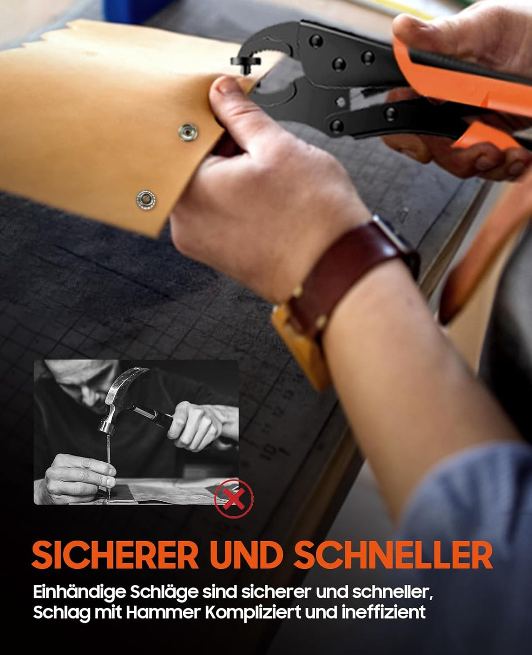 Druckknopf Set Mit Zange, Verstellbares Druckknopf-Setter-Werkzeug, EnthäLt 40 SäTze 15-Mm-DruckknöP