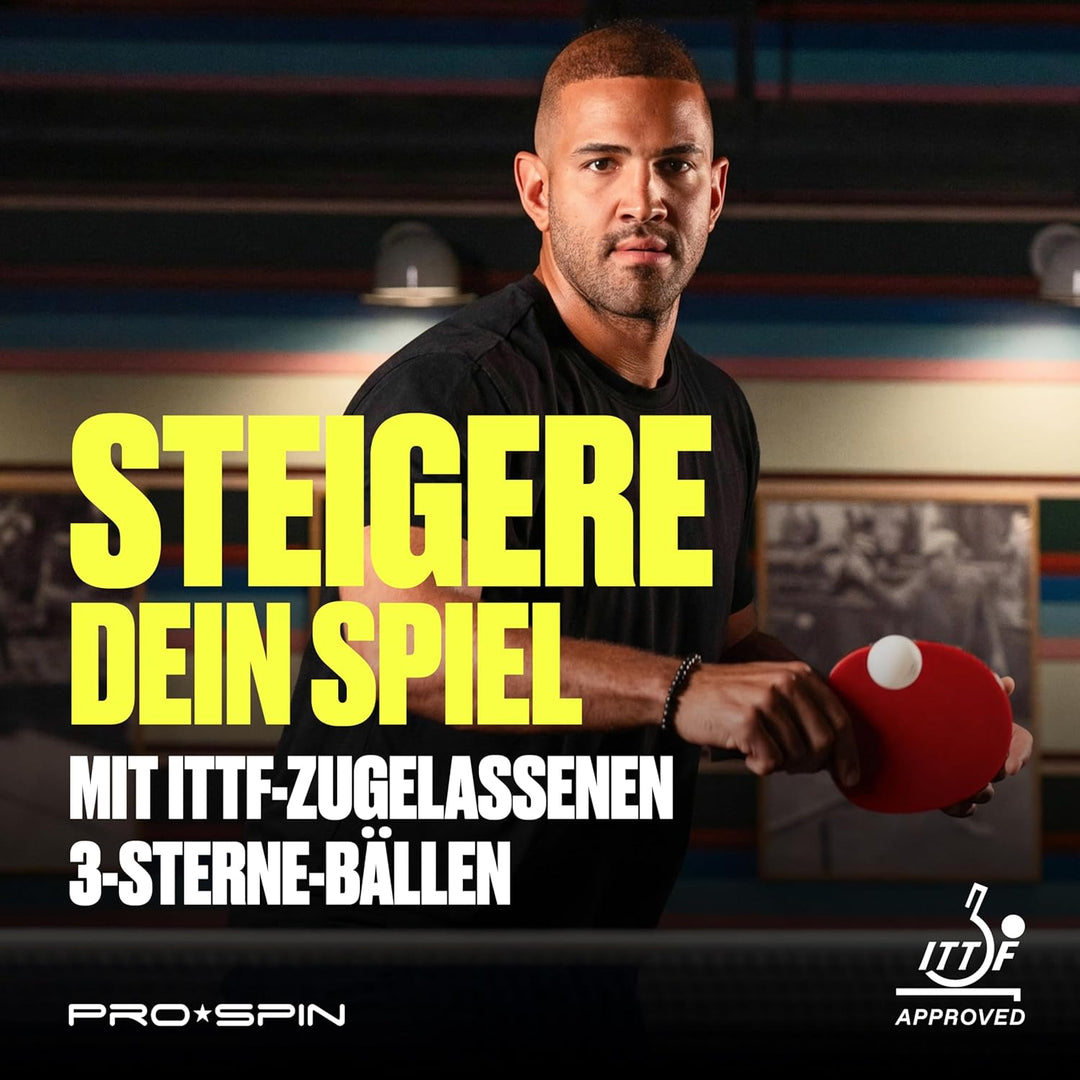 PRO SPIN Tischtennisbälle -Weisse Tischtennisbällen 3 Sterne 40+ | Hochwertige ABS-Trainingsbälle |