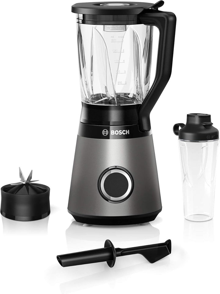 Bosch Standmixer VitaPower Serie 4 MMB6174S, 1200 W, silber & Bosch ToGo-Flasche MMZBT01B, Smoothie-