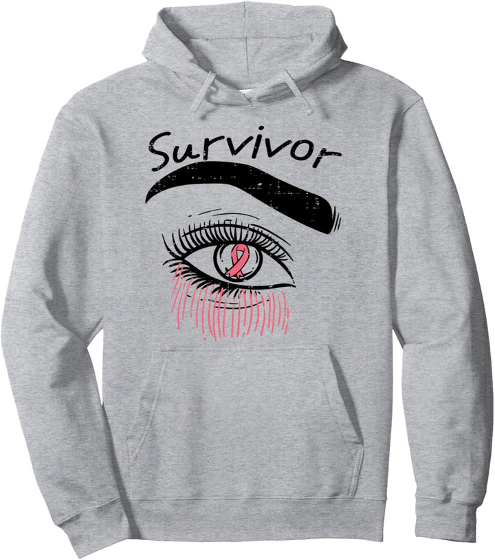 Survivor Auge Pink Ribbon Kampf Brustkrebs Bewusstsein Frauen Pullover Hoodie