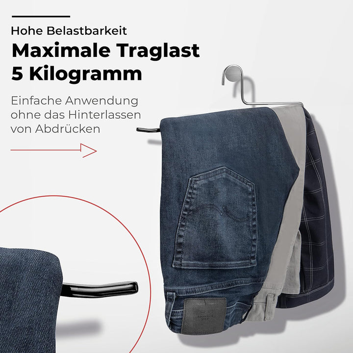 Hosenbügel Metall platzsparend &amp; rutschfest 10 Stück Kleiderbügel für Hosen aller Grössen Hosenkleid