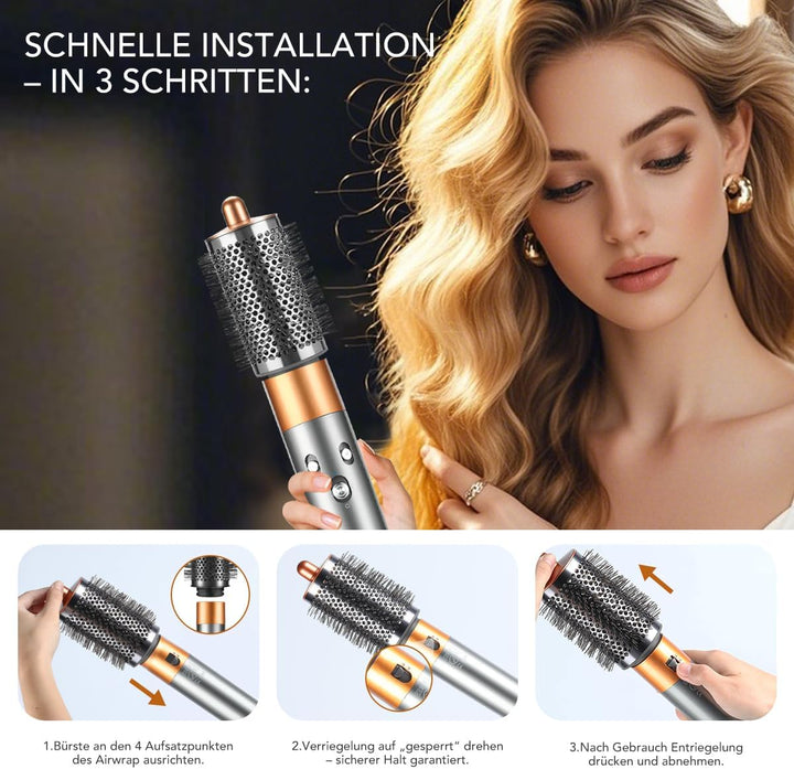 Grosse runde Volumenbürste-Aufsatz für Dyson Airwrap, Mit langen, feinen Borsten, um dem Haar Form u