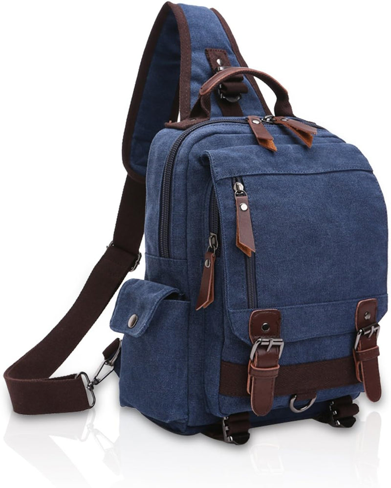 FANDARE Herren Rucksack aus atmungsaktivem Segeltuch Dark Blue A, Dark Blue A