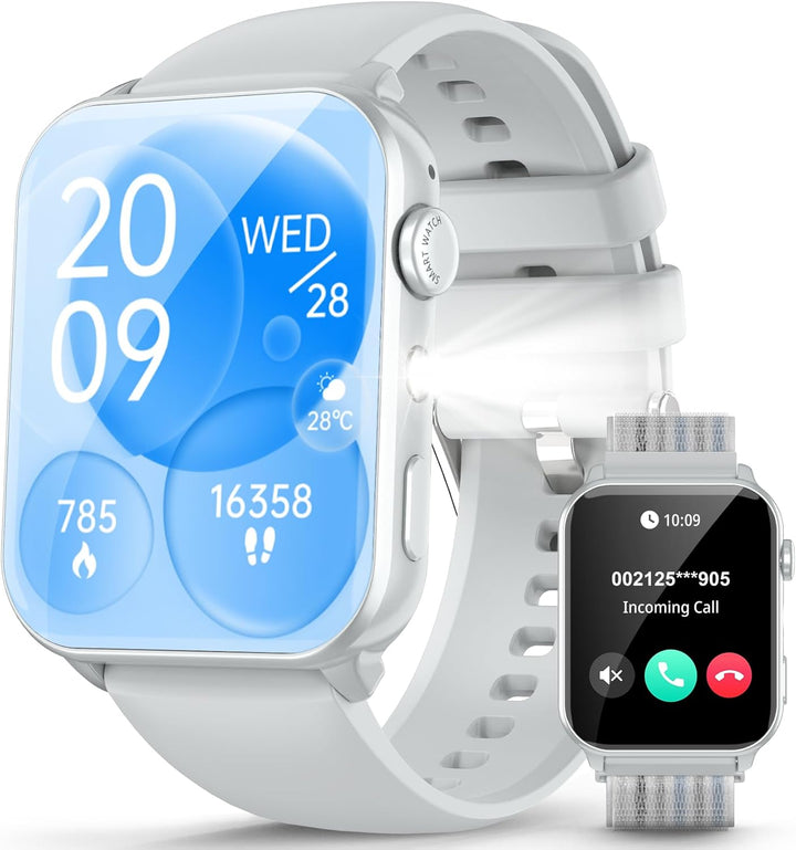 IOWODO Smartwatch Damen Herren 1,85 Zoll Uhren Fitnessuhr Sportuhr mit Schrittzähler Herzfrequenzmon