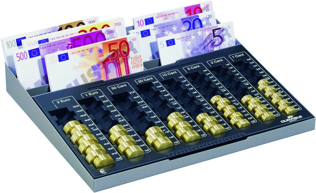 Durable Euroboard XL Zählbrett mit 8 Banknotenfächern, anthrazit, 178157, 8 Banknotenfächer