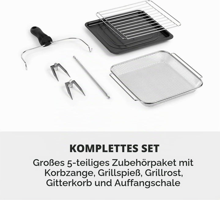 Klarstein AeroVital Cube Chef Heissluftfritteuse - 1700 W Heissluftfriteuse, Airfryer mit Touchscree