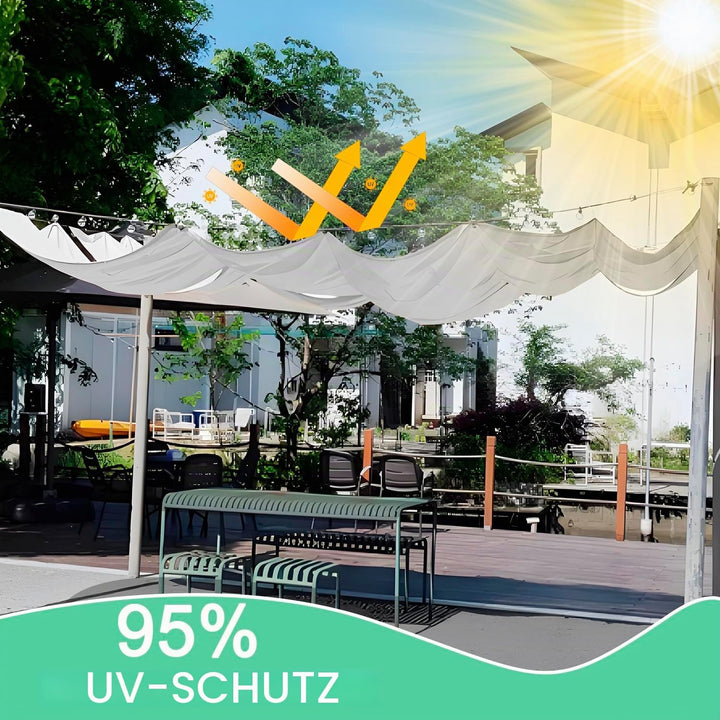 Einziehbar Welle Sonnensegel 100x250cm(BxL) Verstellbar Schattenabdeckung Sonnenschutz Wasserdicht O