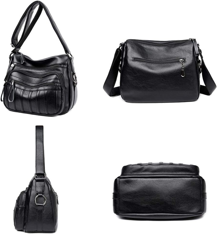 Coolives Damen Umhängetasche Casual Schultertasche Messenger Tasche Schwarz EINWEG, Schwarz