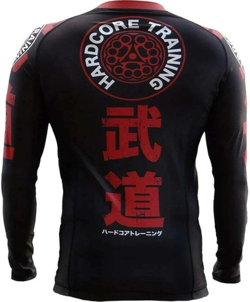 Hardcore Training Rash Guard Men's Kompressionshemd Herren Lange Ärmel Grappling Jiu Jitsu MMA Fitne