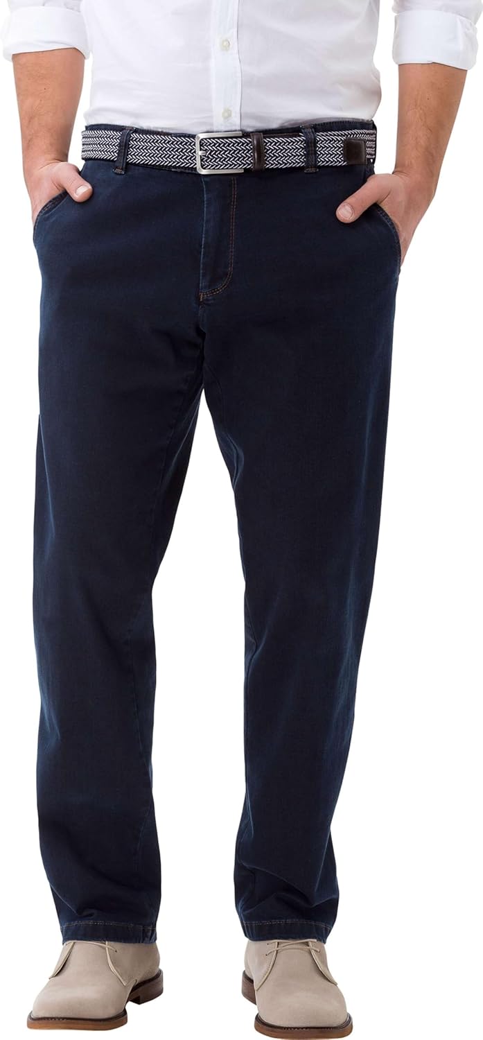 EUREX by Brax Style Jim Herren Flatfronthose Comfort Fit 27 Blue Blue, 27 Blue Blue