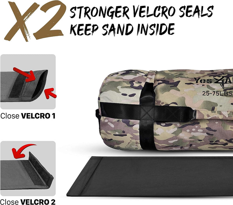 Yes4All Verstellbar Gewichtssack für Fitness mit 7 Griffe - Power bag ideal für Krafttraining, Ungef