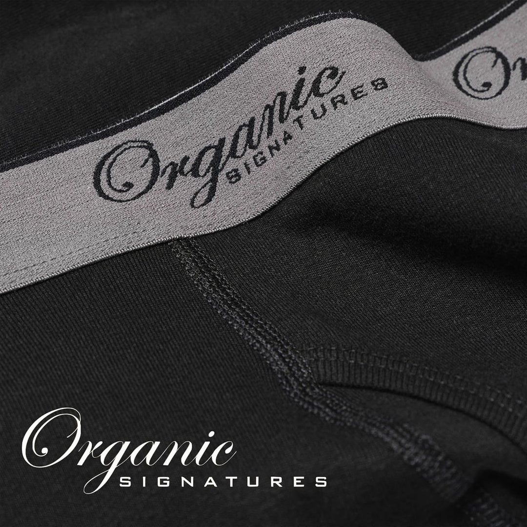 Organic Signatures 3er-Pack weiche, Bequeme Herren-Boxershorts aus 100% Bio-Baumwolle M Schwarz, M S