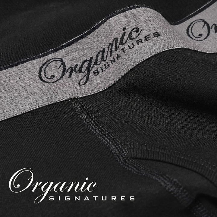 Organic Signatures 3er-Pack weiche, Bequeme Herren-Boxershorts aus 100% Bio-Baumwolle M Schwarz, M S