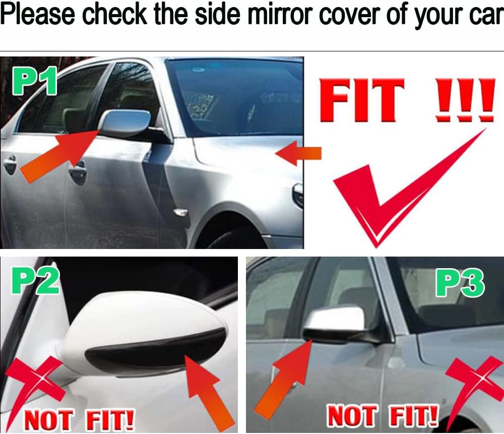 Auto Spiegelkappen, 1 Paar Auto Tür Aussenspiegelkappe Rückspiegelkappe Seitenspiegel Abdeckungen fü