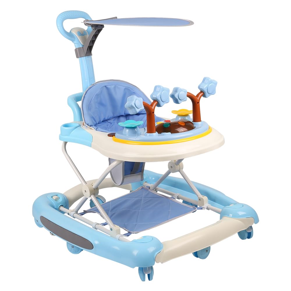 Baby Lauflernhilfe, Baby Walker Höhenverstellbar, Überrollsicherer Lauflernwagen mit Leisen 360°-Lau