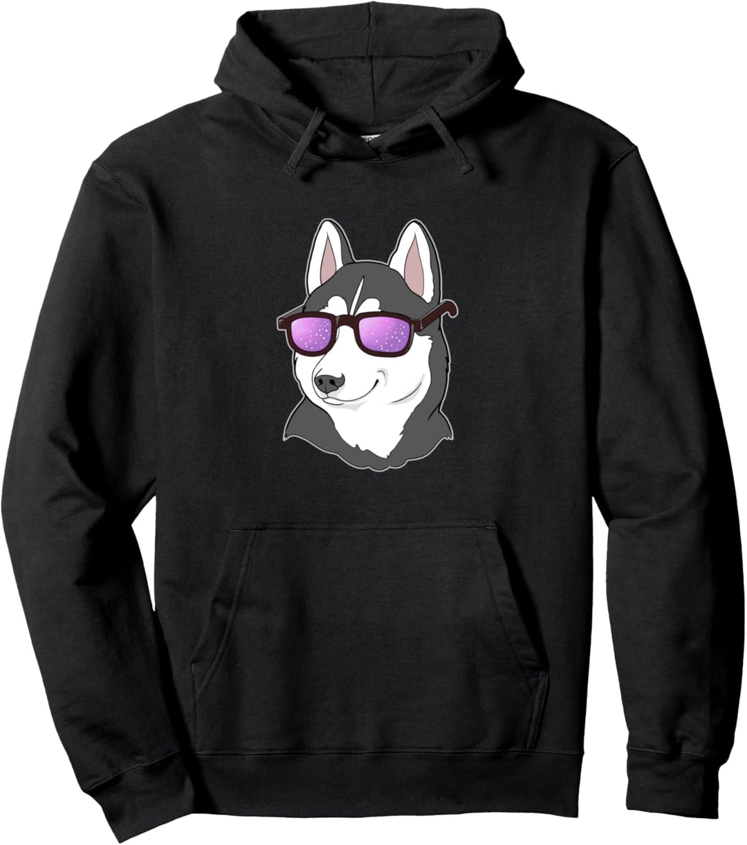 Siberian Husky Geschenk Husky In Sonnenbrille Pullover Hoodie