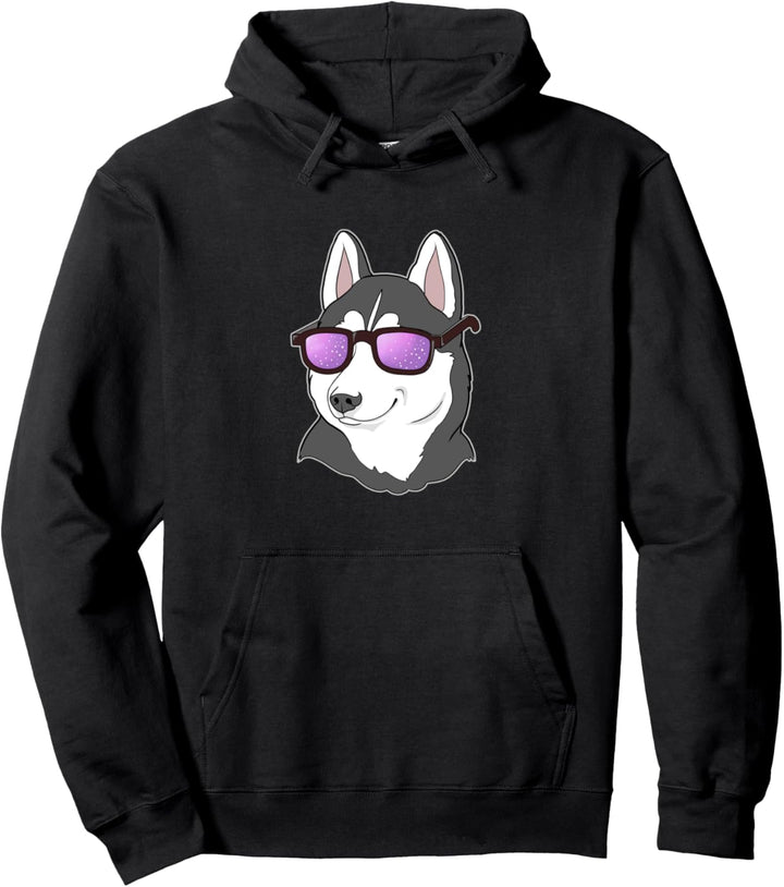 Siberian Husky Geschenk Husky In Sonnenbrille Pullover Hoodie